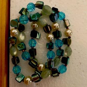 3 beaded bracelets stretchy